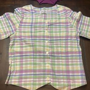 Jaclyn Smith Sport Vintage Blouse Multicolored Plaid